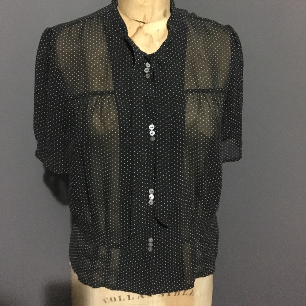 Sheer polka dot blouse